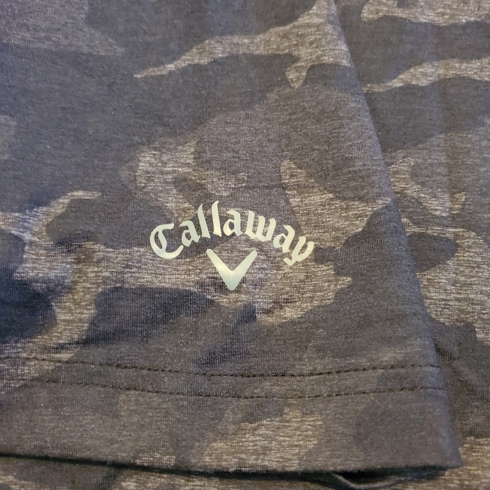 Callaway Polo Golf Shirt Men 2XL Black Camo Opti Dri Cooling Performance New - Picture 4 of 10
